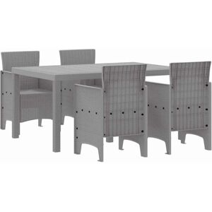 Garden Dining Set 5 pcs Light Grey Polt rattan Vidaxl Garden Dining Set 5 pcs Light Grey Polt rattan Vidaxl