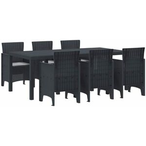 Vidaxl - Garden Dining Set 7 pcs Anthracite Polt rattan Vidaxl - Garden Dining Set 7 pcs Anthracite Polt rattan