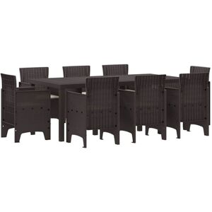 Vidaxl - Garden Dining Set 9 pcs Brown Polt rattan Vidaxl - Garden Dining Set 9 pcs Brown Polt rattan