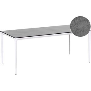 BELIANI Garden Dining Table SOVARETO 180 cm 90 cm Stone Effect Dark Grey BELIANI Garden Dining Table SOVARETO 180 cm 90 cm Stone Effect Dark Grey