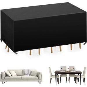LINGHHANG Garden Furniture Cover, Heavy Duty 420D Oxford Fabric Waterproof Garden Table Cover, 213x132x72cm, Black LINGHHANG Garden Furniture Cover, Heavy Duty 420D Oxford Fabric Waterproof Garden Table Cover, 213x132x72cm, Black