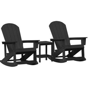 Garden Lounge Set 3 pcs Black hdpe Vidaxl Garden Lounge Set 3 pcs Black hdpe Vidaxl