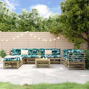 Vidaxl - 9 Piece Garden Lounge Set Impregnated Wood Pine Vidaxl - 9 Piece Garden Lounge Set Impregnated Wood Pine
