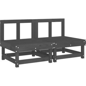 Garden Middle Sofas 2 pcs Grey Solid Wood Pine Vidaxl Garden Middle Sofas 2 pcs Grey Solid Wood Pine Vidaxl