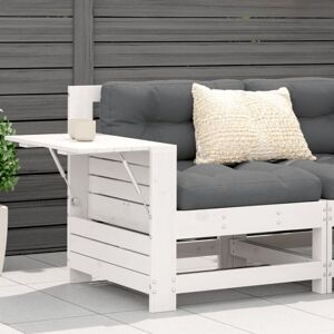 Garden Armrest Sofa with Side Table White Solid Wood Pine Vidaxl Garden Armrest Sofa with Side Table White Solid Wood Pine Vidaxl