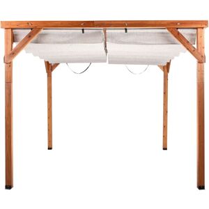 BELIANI Gazebo VILLAROSA Fir Wood 320 cm 380 cm Brown/ Beige BELIANI Gazebo VILLAROSA Fir Wood 320 cm 380 cm Brown/ Beige