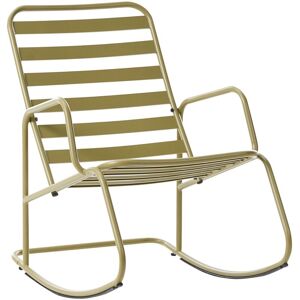 BELIANI Garden Rocking Chair TURI Metal Olive Green BELIANI Garden Rocking Chair TURI Metal Olive Green