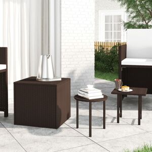 Garden Side Tables 3 pcs Brown Poly Rattan Vidaxl Garden Side Tables 3 pcs Brown Poly Rattan Vidaxl