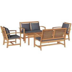 Garden Sofa Set Natural Solid teak wood vidaXL Garden Sofa Set Natural Solid teak wood vidaXL