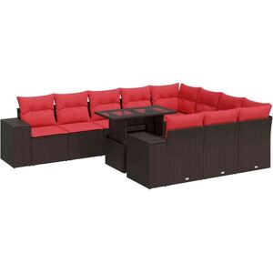 8 Piece Garden Sofa Set with Cushions Brown Poly Rattan Acacia Vidaxl 8 Piece Garden Sofa Set with Cushions Brown Poly Rattan Acacia Vidaxl