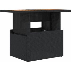 Vidaxl - Garden Table Black 100x55x73 cm Poly Rattan and Acacia Wood Vidaxl - Garden Table Black 100x55x73 cm Poly Rattan and Acacia Wood