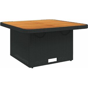 Vidaxl - Garden Table Black 80x80x71 cm Poly Rattan and Acacia Wood Vidaxl - Garden Table Black 80x80x71 cm Poly Rattan and Acacia Wood