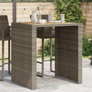 Vidaxl - Garden Bar Table with Acacia Wood Top Grey 105x80x110 cm Poly Rattan Vidaxl - Garden Bar Table with Acacia Wood Top Grey 105x80x110 cm Poly Rattan