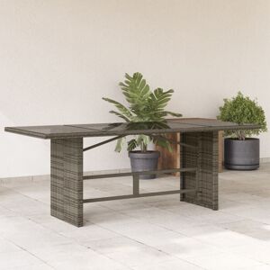 Garden Table with Glass Top Grey 190x80x74 cm Poly Rattan Vidaxl Garden Table with Glass Top Grey 190x80x74 cm Poly Rattan Vidaxl