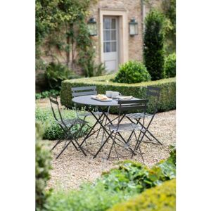 Garden Trading - Rive Droite Outdoor Patio 4 Seater Bistro Table Chairs Grey Steel Garden Trading - Rive Droite Outdoor Patio 4 Seater Bistro Table Chairs Grey Steel