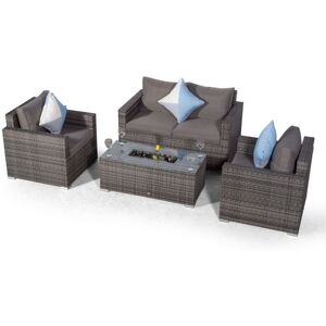 MODERN FURNITURE DIRECT Giardino Sydney 4 Seater Rattan Sofa Set with Ice Bucket Coffee Table - Grey MODERN FURNITURE DIRECT Giardino Sydney 4 Seater Rattan Sofa Set with Ice Bucket Coffee Table - Grey