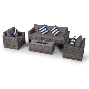 MODERN FURNITURE DIRECT Giardino Sydney 5 Seater Rattan Sofa Set with Drinks Cooler Coffee Table - Grey MODERN FURNITURE DIRECT Giardino Sydney 5 Seater Rattan Sofa Set with Drinks Cooler Coffee Table - Grey