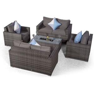 MODERN FURNITURE DIRECT Giardino Sydney 6 Seater Rattan Sofa Set with Drinks Cooler Coffee Table - Grey MODERN FURNITURE DIRECT Giardino Sydney 6 Seater Rattan Sofa Set with Drinks Cooler Coffee Table - Grey