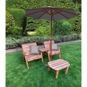 Charles Taylor - Grand Twin Straight Chair with Coffee Table - W220 x D74 x H98 - Fully Assembled - Grey Charles Taylor - Grand Twin Straight Chair with Coffee Table - W220 x D74 x H98 - Fully Assembled - Grey