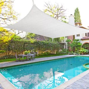 Green Bay - Sun Shade Sail Rectangle hdpe Breathable uv Block Sunscreen Awning Canopy with Free Rope 4x3m White Green Bay - Sun Shade Sail Rectangle hdpe Breathable uv Block Sunscreen Awning Canopy with Free Rope 4x3m White
