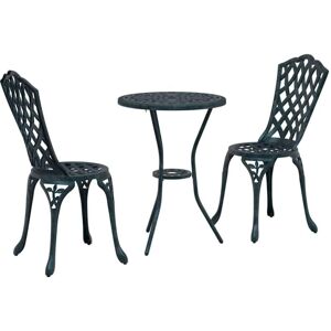 Garden Bistro Set 3 pcs Green Aluminium Vidaxl Garden Bistro Set 3 pcs Green Aluminium Vidaxl