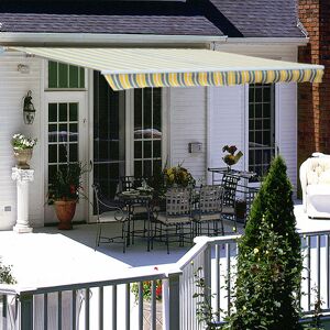 Green Bay - Greenbay 4 x 3m Manual Awning Garden Patio Canopy Sun Shade Shelter Retractable Yellow-Stripe Green Bay - Greenbay 4 x 3m Manual Awning Garden Patio Canopy Sun Shade Shelter Retractable Yellow-Stripe