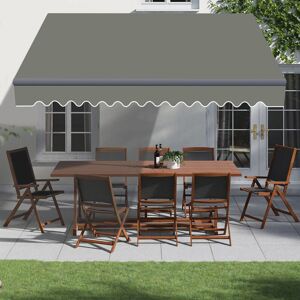 Green Bay - Greenbay Garden Manual Awning with Grey Frame Patio Canopy Sun Shade Retractable Shelter 3 x 2.5m Grey Green Bay - Greenbay Garden Manual Awning with Grey Frame Patio Canopy Sun Shade Retractable Shelter 3 x 2.5m Grey