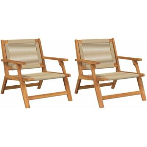 Vidaxl - Garden Furniture 2 pcs Beige 78 x 67 x 73cm Solid Acacia wood Vidaxl - Garden Furniture 2 pcs Beige 78 x 67 x 73cm Solid Acacia wood