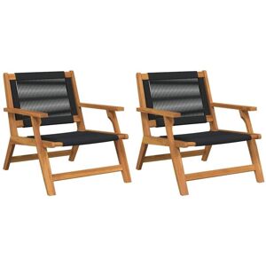 Vidaxl - Garden Furniture 2 pcs Black 78 x 67 x 73cm Solid Acacia wood Vidaxl - Garden Furniture 2 pcs Black 78 x 67 x 73cm Solid Acacia wood