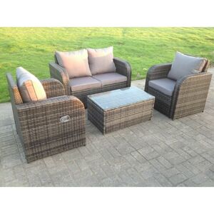 Fimous Garden Furniture Set - Love Sofa, Reclining Chairs, Coffee Table - Outdoor 4 Seater Fimous Garden Furniture Set - Love Sofa, Reclining Chairs, Coffee Table - Outdoor 4 Seater
