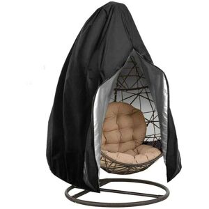 TONCHEAN Hanging Chair Cover, Hanging Chair Cover, Protective Cover for Egg Chair, Waterproof Furniture Cover with Zipper, 190x115cm (Black) TONCHEAN Hanging Chair Cover, Hanging Chair Cover, Protective Cover for Egg Chair, Waterproof Furniture Cover with Zipper, 190x115cm (Black)