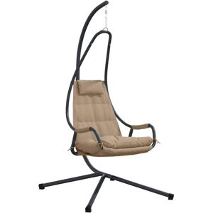 Vidaxl - Hanging Egg Chair Folding Taupe 94 x 107 x 196.5 cm Steel Vidaxl - Hanging Egg Chair Folding Taupe 94 x 107 x 196.5 cm Steel