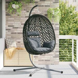 Hanging Egg Chair Anthracite and black 104 x 100 x 191 cm vidaXL Hanging Egg Chair Anthracite and black 104 x 100 x 191 cm vidaXL