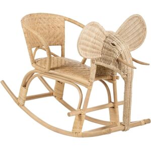 Beliani - Indoor Garden Rocking Kids Size Chair Rattan Elephant Shape for Patio Yard Natural Ampollino Beliani - Indoor Garden Rocking Kids Size Chair Rattan Elephant Shape for Patio Yard Natural Ampollino