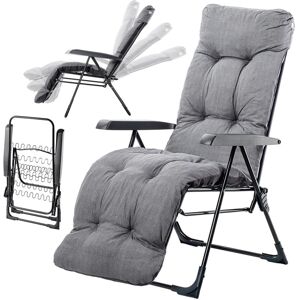 KADAX garden armchair with adjustable backrest, relax chair made of powder-coated steel construction, folding chair with load capacity up to 110kg, KADAX garden armchair with adjustable backrest, relax chair made of powder-coated steel construction, folding chair with load capacity up to 110kg,