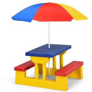 Costway - Kids Picnic Table Set Indoor & Outdoor Colorful Picnic Table and Benches Costway - Kids Picnic Table Set Indoor & Outdoor Colorful Picnic Table and Benches