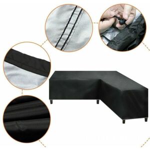 Linghhang - L-shaped garden furniture cover, waterproof and windproof, 286x286x82cm Linghhang - L-shaped garden furniture cover, waterproof and windproof, 286x286x82cm