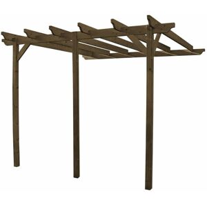 Rutland County Garden Furniture Ltd - Wall Mounted Garden Pergola 3 Post - L480 x W480 x H270 cm - Rustic Brown Rutland County Garden Furniture Ltd - Wall Mounted Garden Pergola 3 Post - L480 x W480 x H270 cm - Rustic Brown