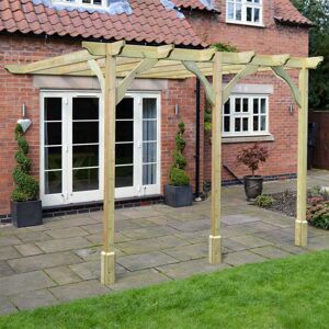 Rutland County Garden Furniture Ltd - Wall Mounted Premium Pergola 3 Post - L420 x W420 x H270 cm - Light Green Rutland County Garden Furniture Ltd - Wall Mounted Premium Pergola 3 Post - L420 x W420 x H270 cm - Light Green