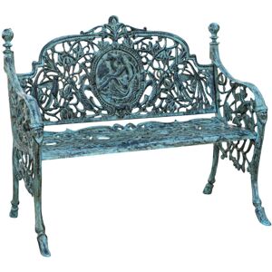 Biscottini - Cast iron bench 105x62x90 cm Garden bench Outdoor sofa Liberty bench with armrests 2-seater chair Iron bench Biscottini - Cast iron bench 105x62x90 cm Garden bench Outdoor sofa Liberty bench with armrests 2-seater chair Iron bench