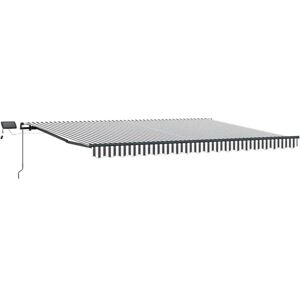 Vidaxl - Manual Retractable Awning with LEDs Anthracite&White 400x300 cm Vidaxl - Manual Retractable Awning with LEDs Anthracite&White 400x300 cm