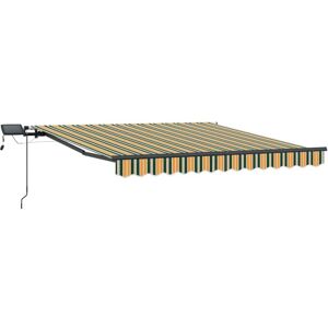 Vidaxl - Retractable Awning Manual Green and yellow 300 x 250 cm Fabric Vidaxl - Retractable Awning Manual Green and yellow 300 x 250 cm Fabric