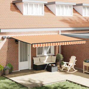 Vidaxl - Retractable Awning Manual Yellow and orange 450 x 350 cm Fabric Vidaxl - Retractable Awning Manual Yellow and orange 450 x 350 cm Fabric