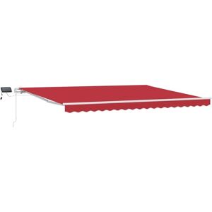 Vidaxl - Retractable Awning with Manual 450 x 300 cm Red Vidaxl - Retractable Awning with Manual 450 x 300 cm Red