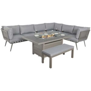 Royalcraft MAYFAIR Firepit Dining Set Grey - Firepit Dining Set Royalcraft MAYFAIR Firepit Dining Set Grey - Firepit Dining Set
