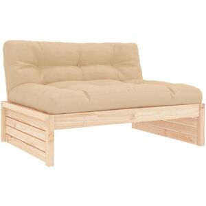 vidaXL Middle Sofa Natural Pine - Garden Modular Sofa 120x80 cm vidaXL Middle Sofa Natural Pine - Garden Modular Sofa 120x80 cm
