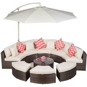 MODERN FURNITURE DIRECT Monaco Luxury Large Rattan Garden Sofa Set - Brown MODERN FURNITURE DIRECT Monaco Luxury Large Rattan Garden Sofa Set - Brown
