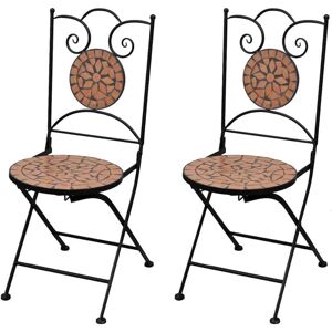 Vidaxl - Folding Bistro Chairs 2 pcs Ceramic Terracotta Vidaxl - Folding Bistro Chairs 2 pcs Ceramic Terracotta