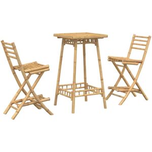 3 Piece Outdoor Bar Set Foldable Bamboo Vidaxl 3 Piece Outdoor Bar Set Foldable Bamboo Vidaxl