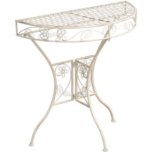 BELIANI Bistro Table YAVIZA 80 cm 36 cm Metal Light Beige BELIANI Bistro Table YAVIZA 80 cm 36 cm Metal Light Beige